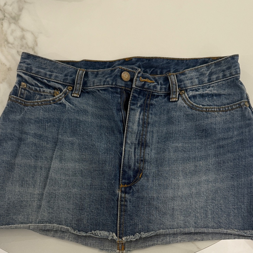 Free People Blue Denim Mini Skirt